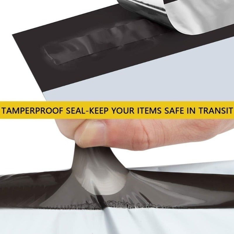 104-Pack 2mils White Poly Mailers - Thick Waterproof Shipping Envelopes, Large Size for Logistics & Packaging, Durable Clear Plastic with Black Sealing Strips, Poly Mailer Bags